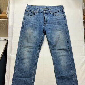 Levis 505 Jeans Mens 30x30 Straight Leg Blue Denim Stretch Medium Wash Faded